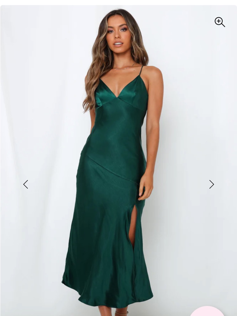 Hello Molly Green Slip Dress With Spaghetti Straps